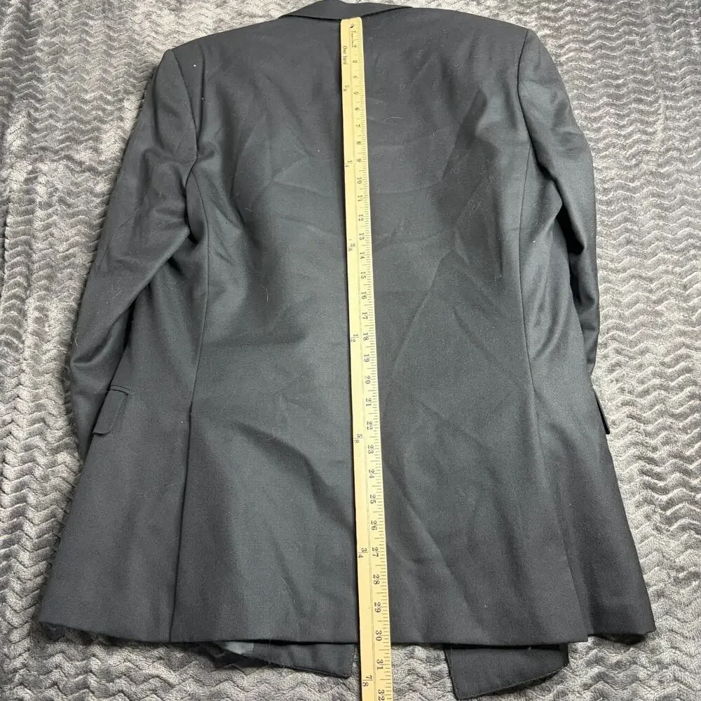 Louis Feraud Blazer 41R black Double Breasted Gold Button 100% Virgin Wool